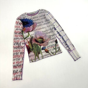 vintage archival Cop Copine white mesh long sleeve top